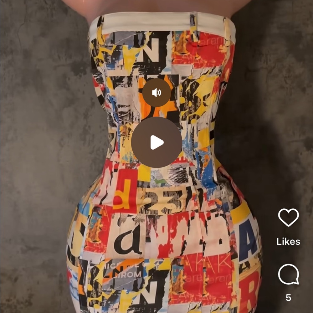 Fashion Nova Colorful Graphic Mini Dress